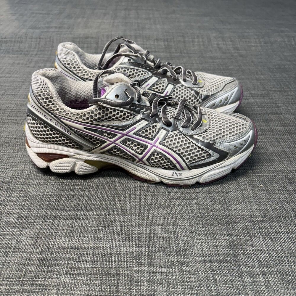 Asics Shoes Womens 5.5 GT-2160 Running Sneakers Silver Mesh Lace Up Low T154N